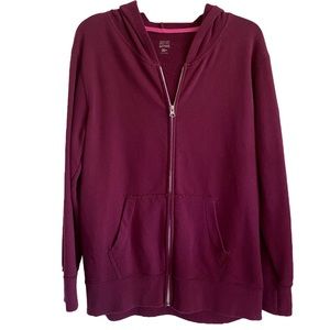 Justice Active Girl’s 20 PLUS XXL Lightweight Zip Jacket Hoodie Burgundy